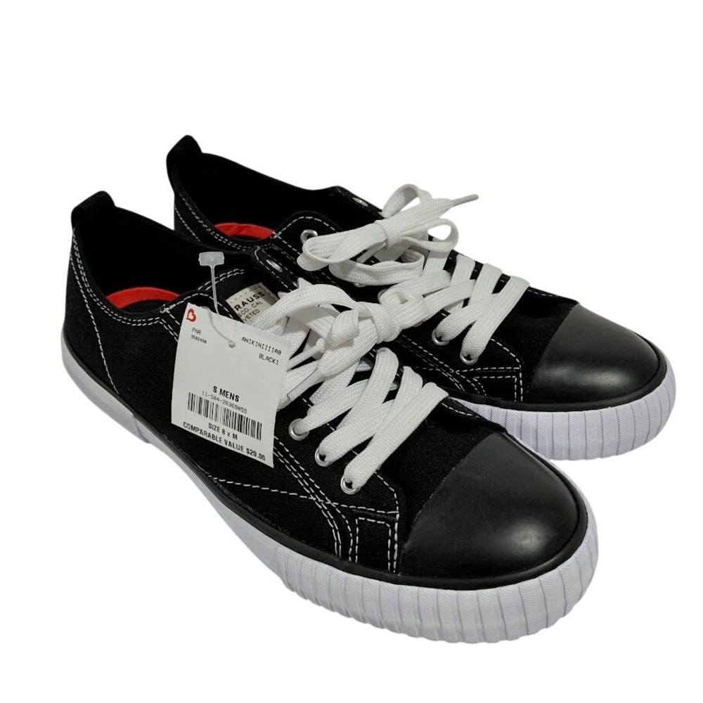 Levis Mens Anikin Low Top Canvas Sneakers Black White Size 8 M ANIKINIIIIA0